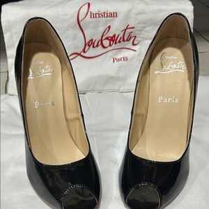 Christian Louboutin Glossy Black Heels Black